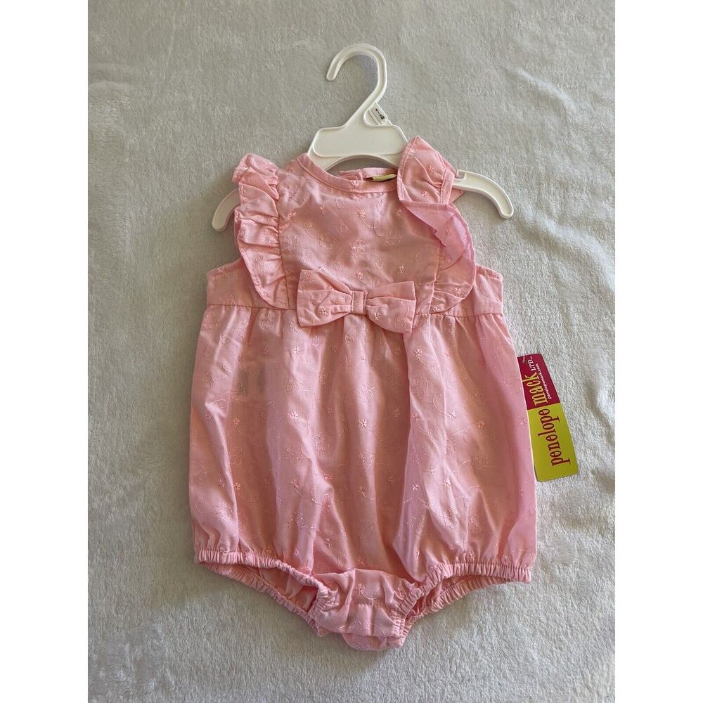 Penelope Mack‎ Toddler Baby Girls Shorts Romper Sz 6/9 Months Pink Lace NEW